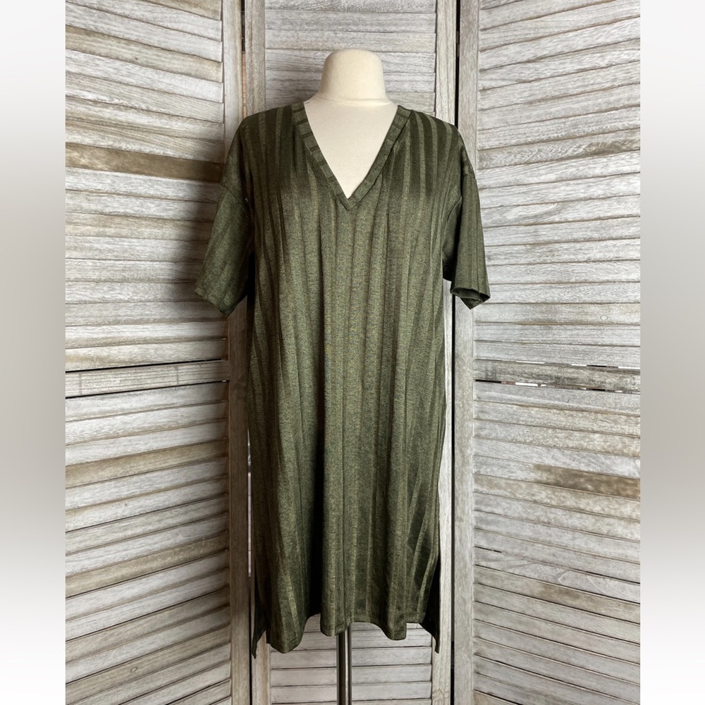 Zara Olive Green Metallic Mini Dress